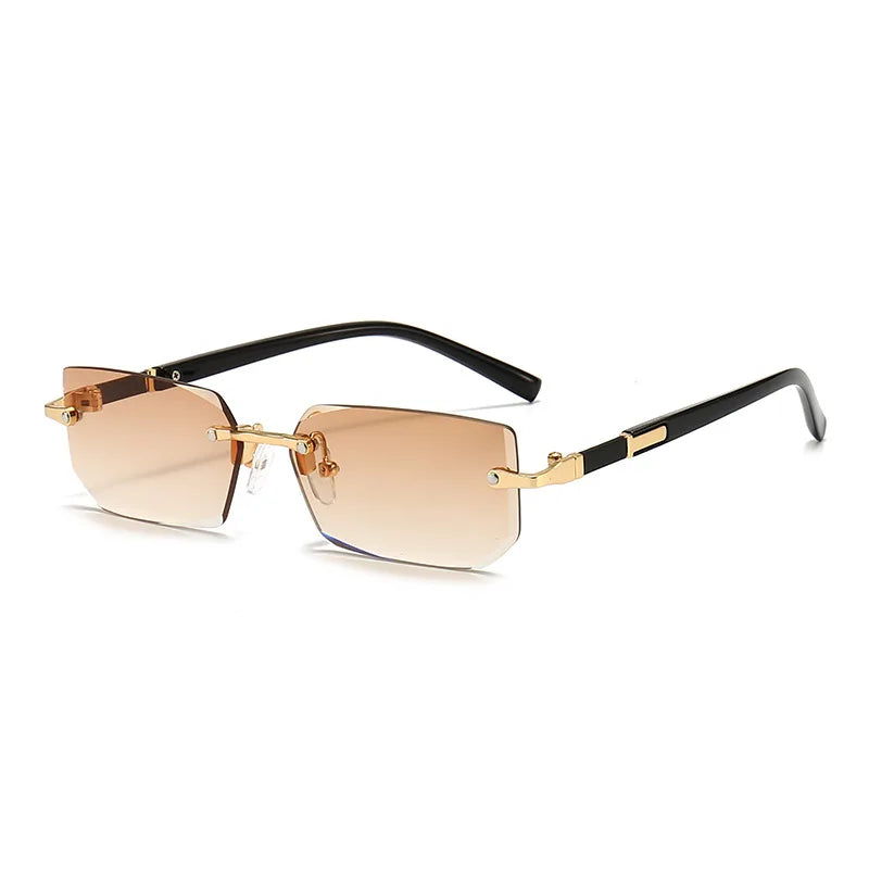 Lunette de soleil rectangulaires Premium UV400 Thé Dégradé